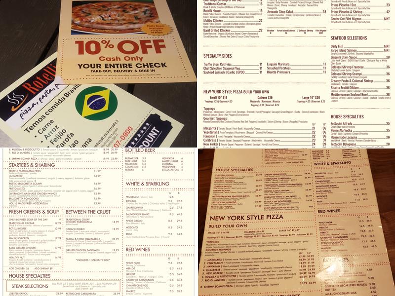 Rotelli Pizza & Pasta Menu
