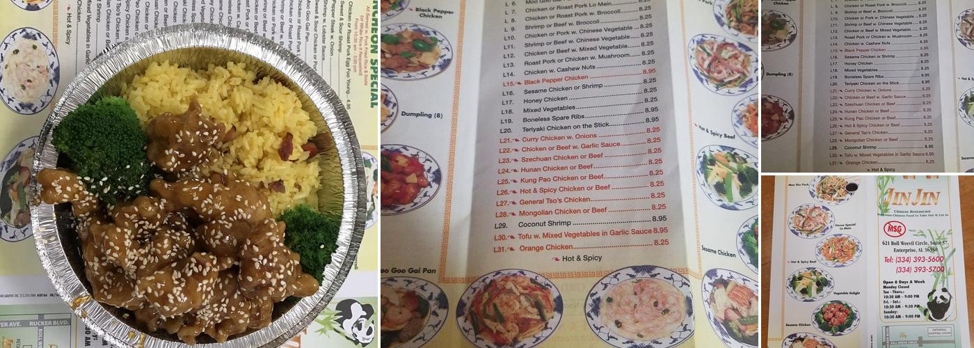 Jin Jin Restaurant Menu