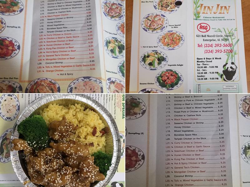 Jin Jin Restaurant Menu
