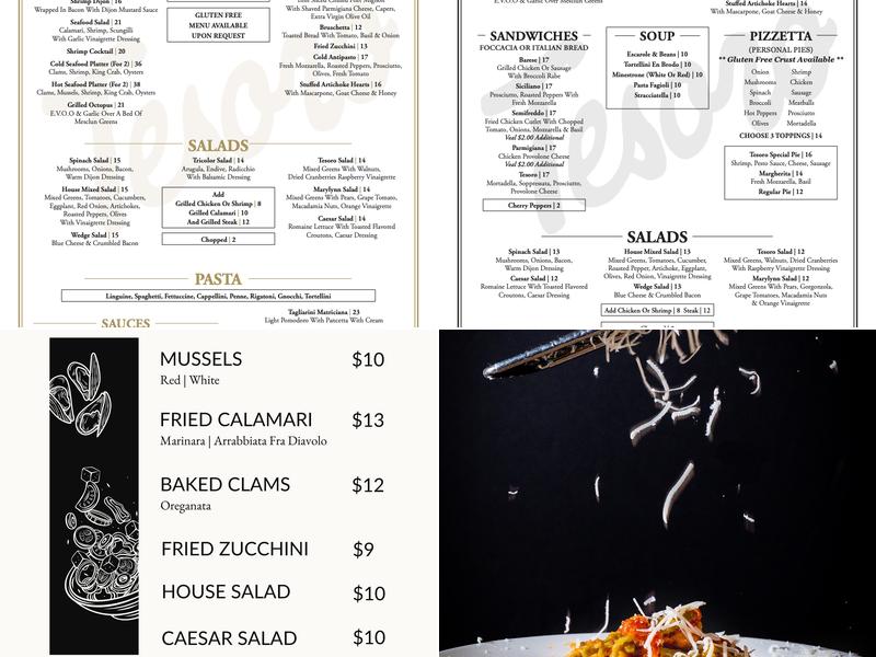 Tesoro Menu