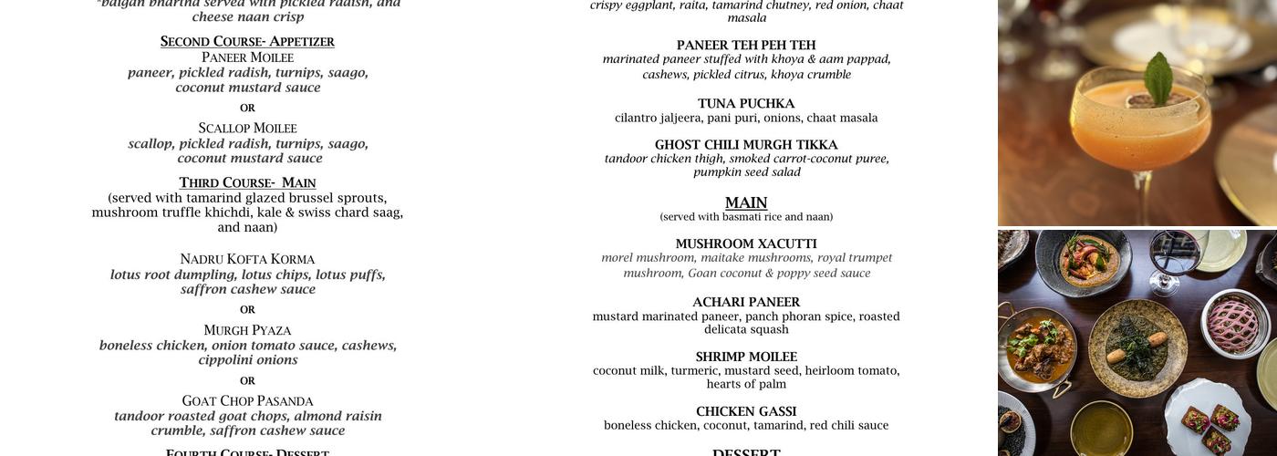 Junoon Menu