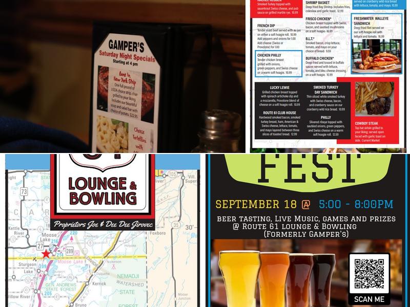 Route 61 Lounge and Bowling Menu