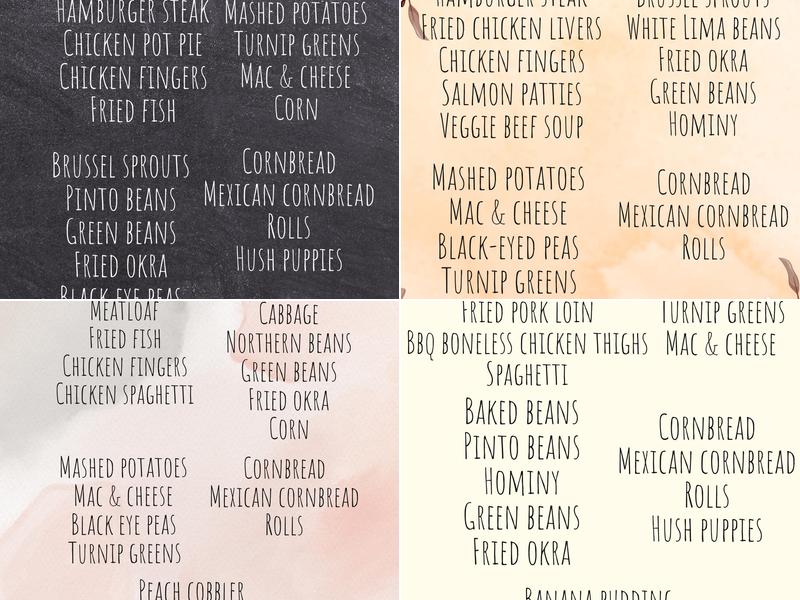 Ellie Mae's Cafe Menu