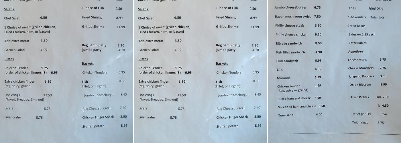 Burgers & More Menu