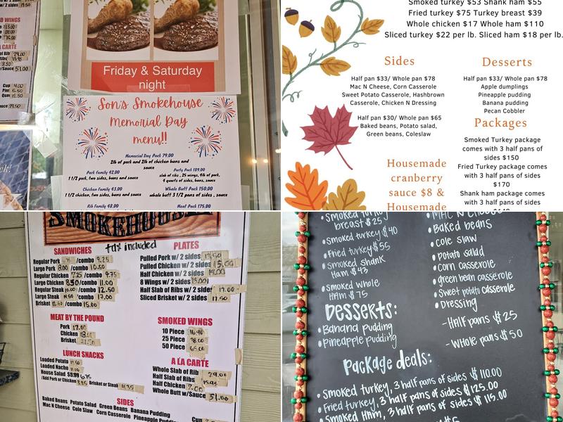 SON'S SMOKEHOUSE Menu