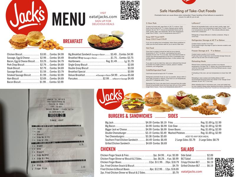 Jack's Menu