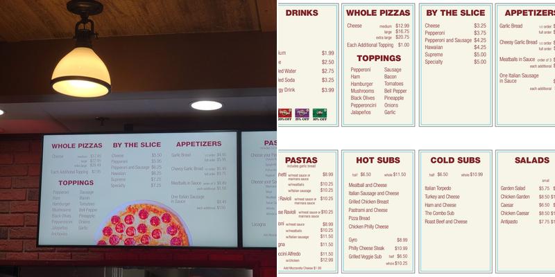 Pizza Place Menu