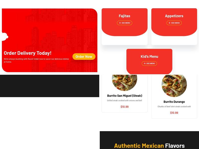 Cazadores Grill Menu