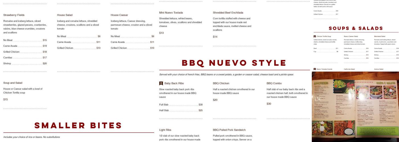 Nuevo Grill & Cantina Menu