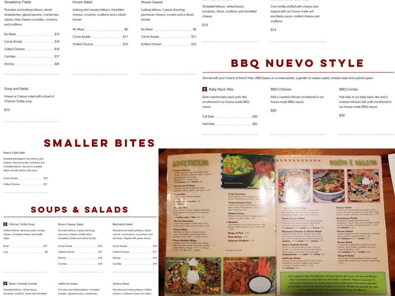 Nuevo Grill & Cantina Menu