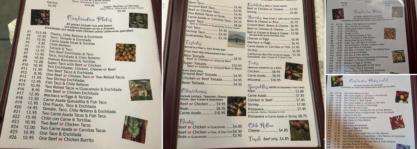 El Michoacan Restaurant Menu
