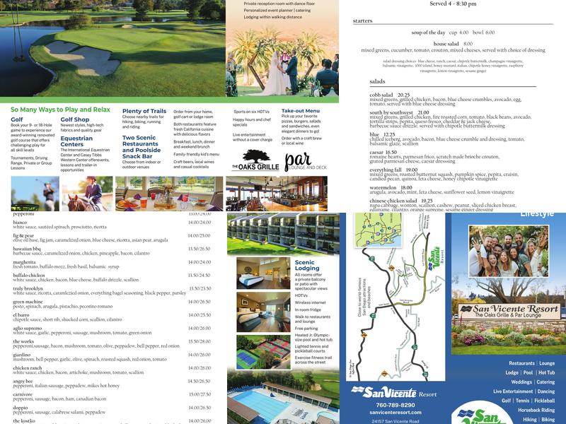 The Oaks Grille Menu