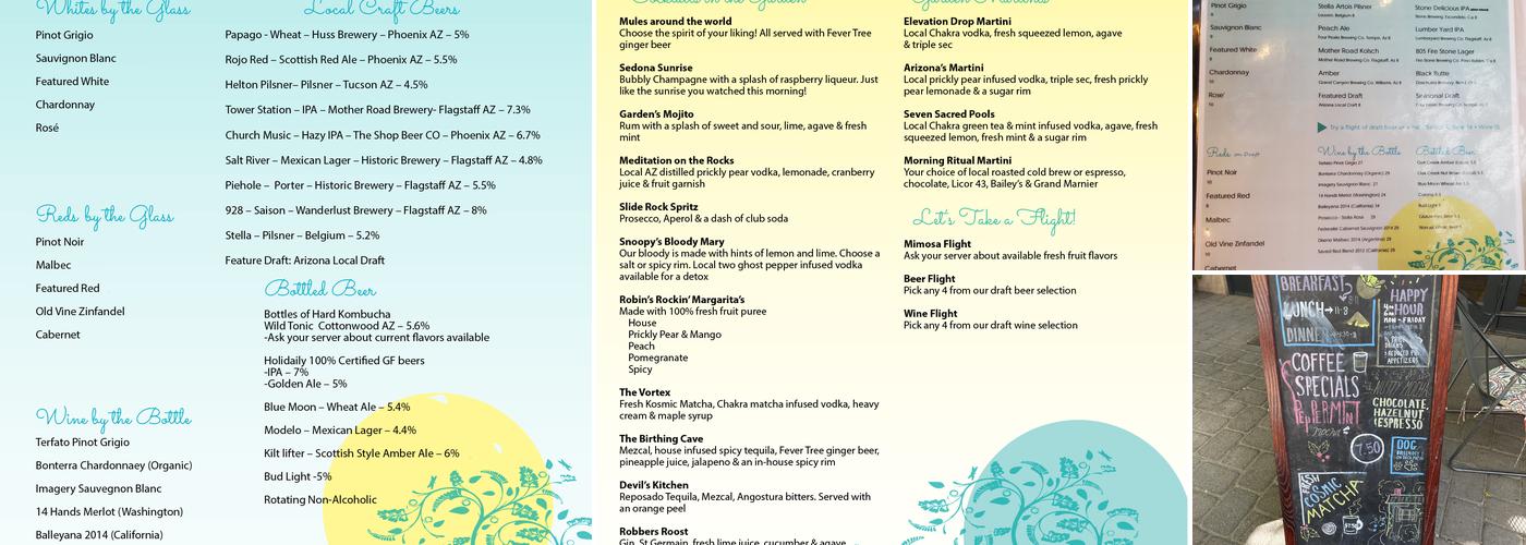 The Secret Garden Café Menu