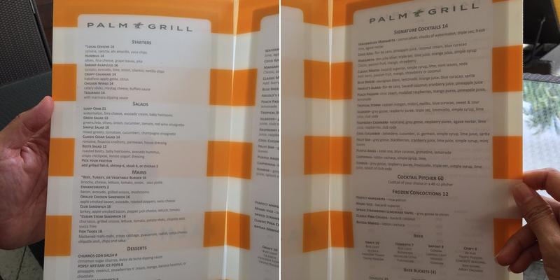 Palm Grill Menu