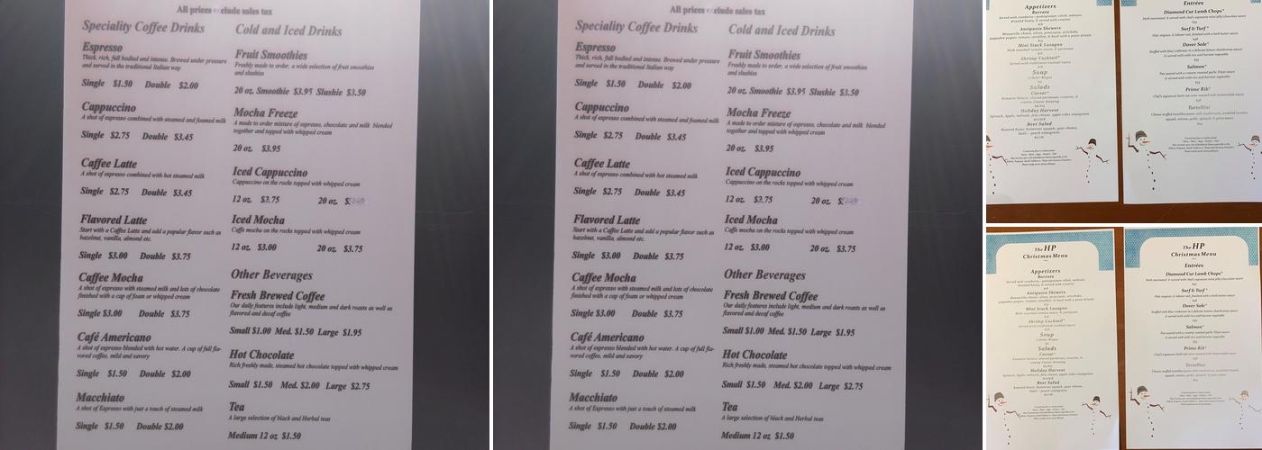 L'espressino Menu