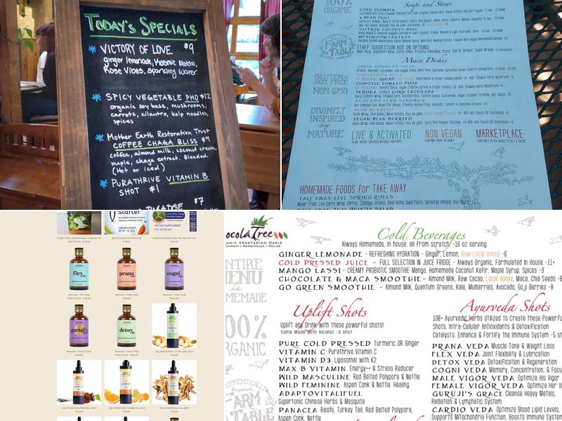 ChocolaTree Organic Eatery Menu