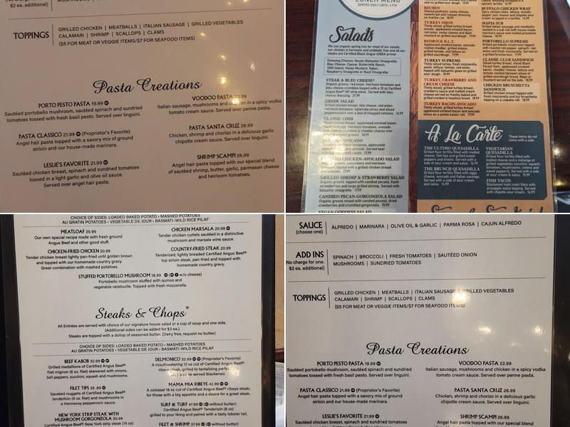 The Golden Goose American Grill Menu