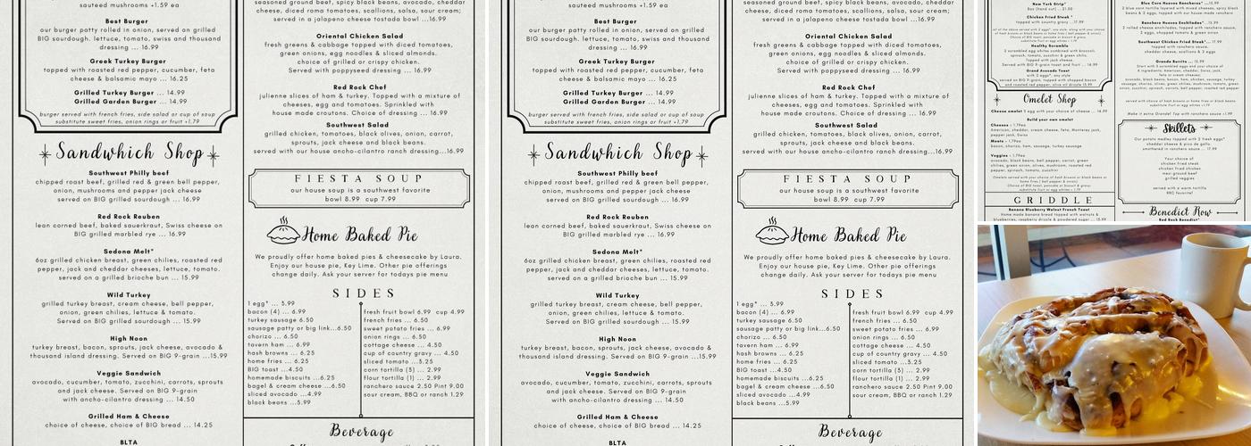 Red Rock Cafe Menu