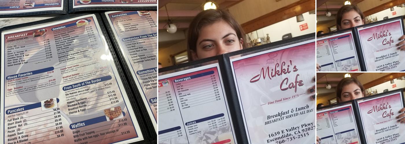 Mikki's Cafe Menu