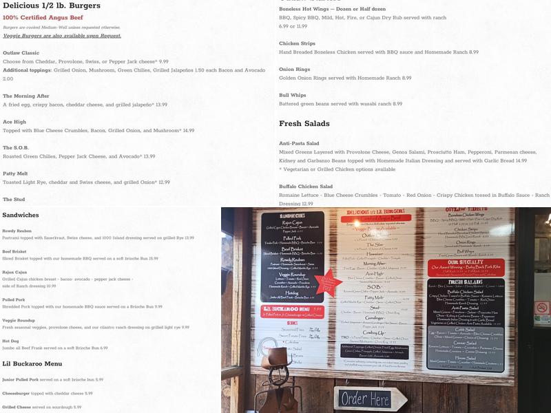 Outlaw Grille Menu