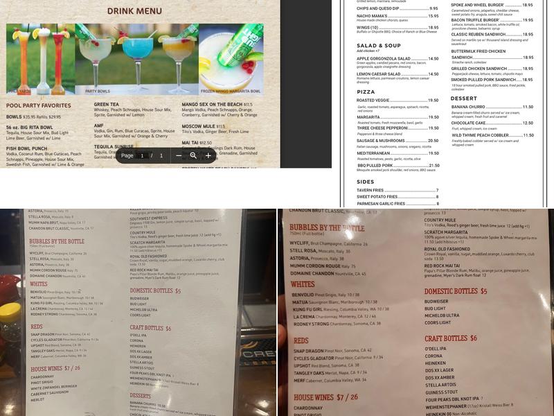 Spoke & Wheel Tavern Menu