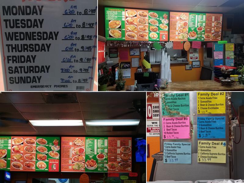 Salsa Mexican Food Menu