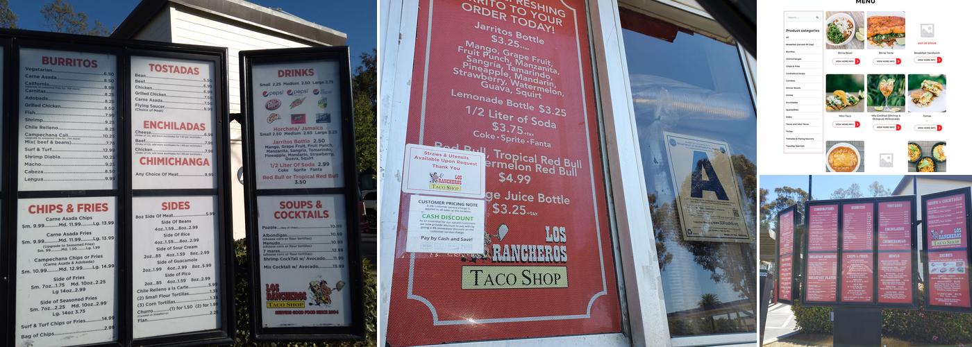 Los Rancheros Taco Shop Menu