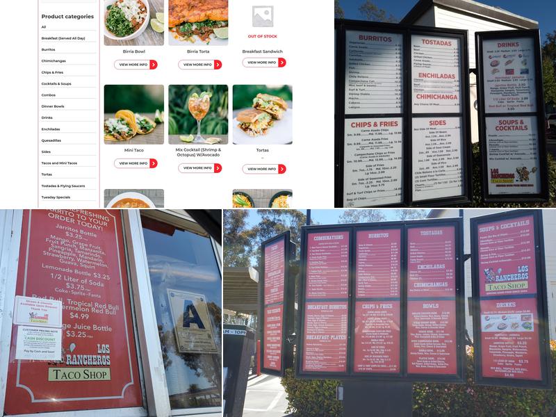 Los Rancheros Taco Shop Menu