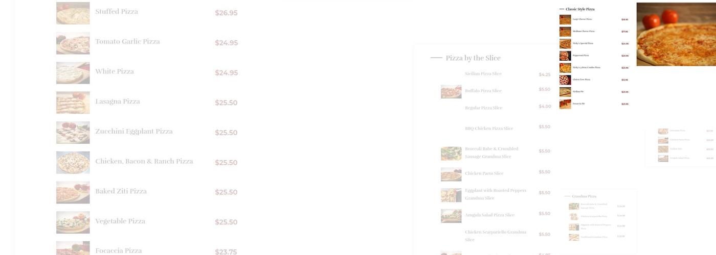 Nicky's Pizzeria & Restaurant Menu