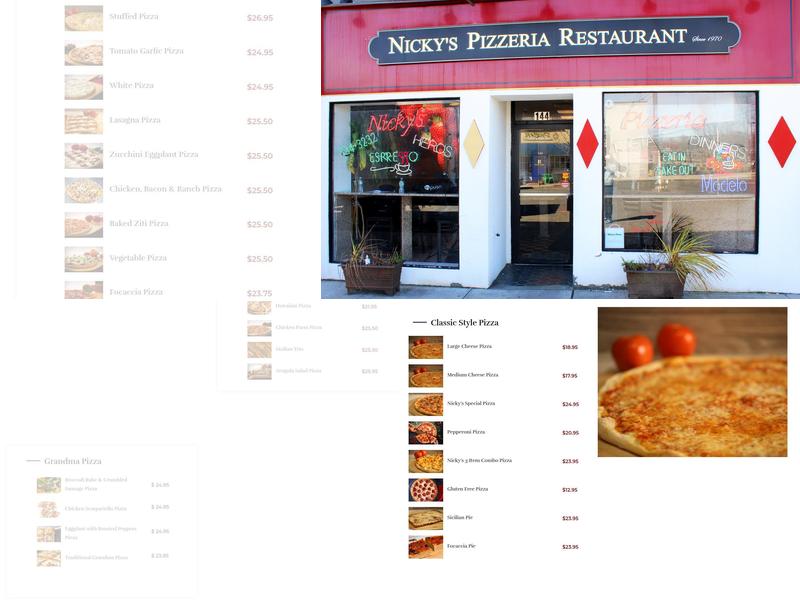 Nicky's Pizzeria & Restaurant Menu