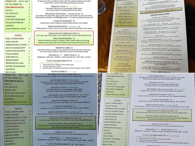 Mesa Grill Sedona Menu