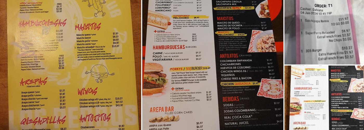 Los Perros Menu
