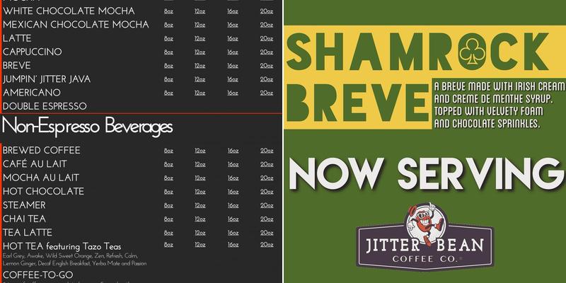 Jitter Bean Coffee Co Menu