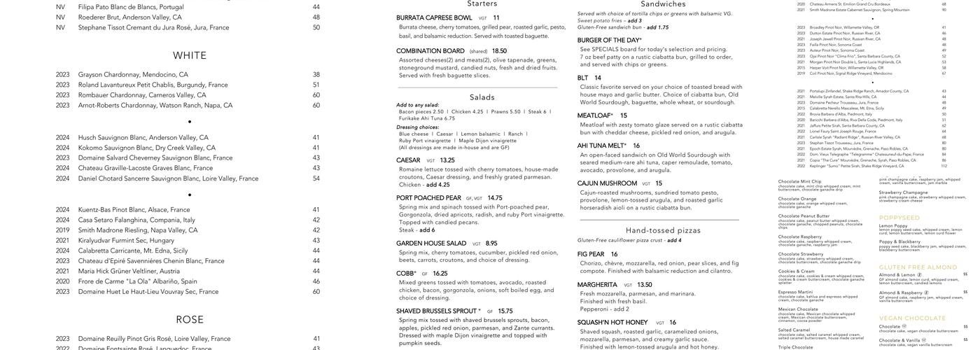 Ramone's Bakery & Cafe Menu