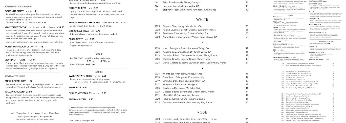 Ramone's Bakery & Cafe Menu