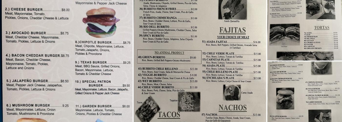 The Patron Kitchen Menu