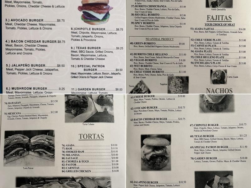 The Patron Kitchen Menu