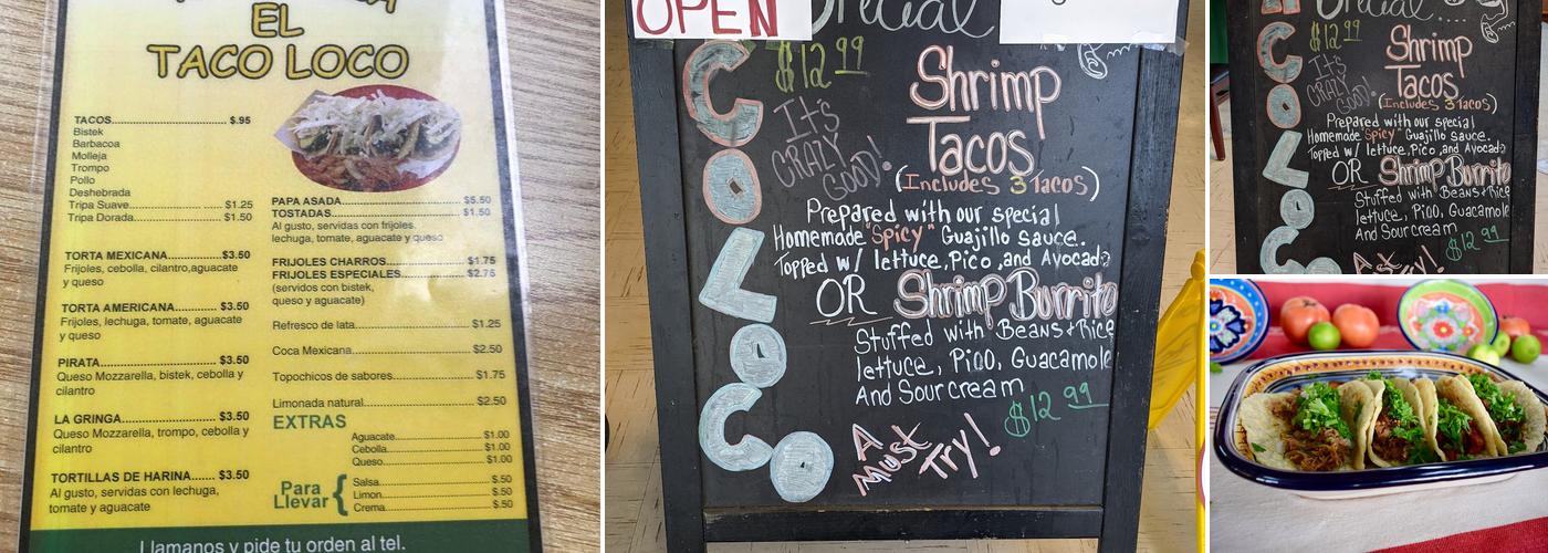 Taco Loco Menu