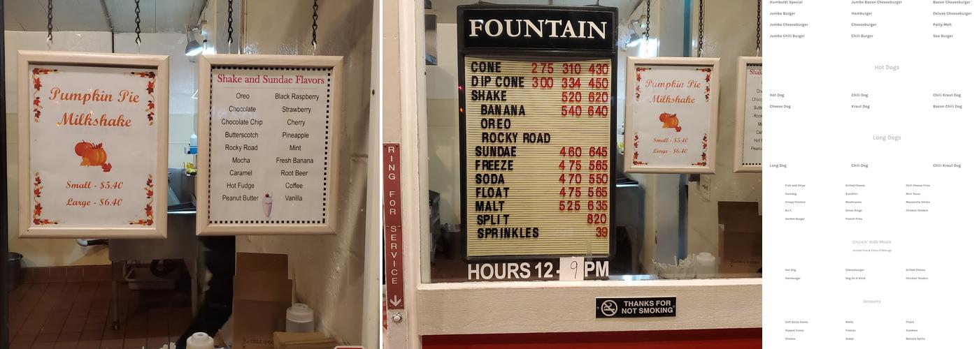 Fresh Freeze Drive-In Menu