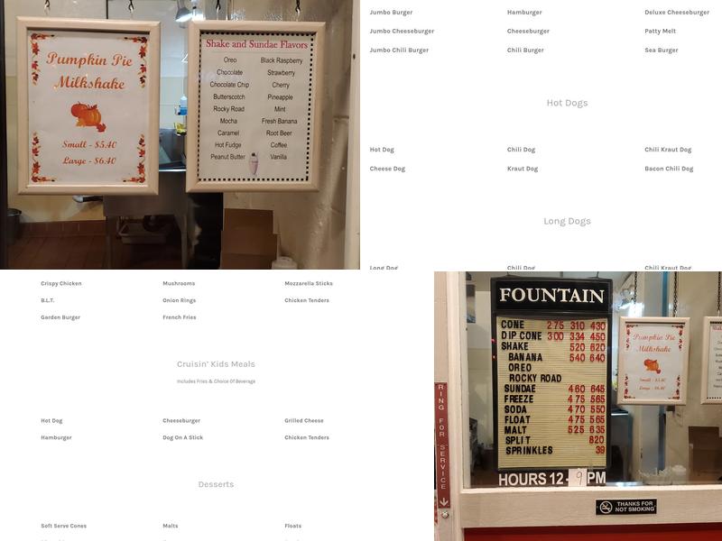 Fresh Freeze Drive-In Menu