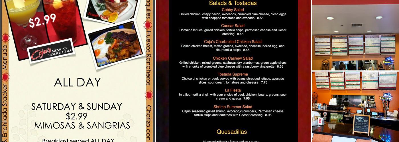 Ceja's Mexican Diner & Grill Menu