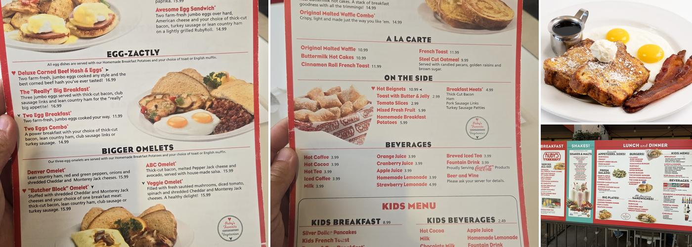 Ruby's Diner Menu