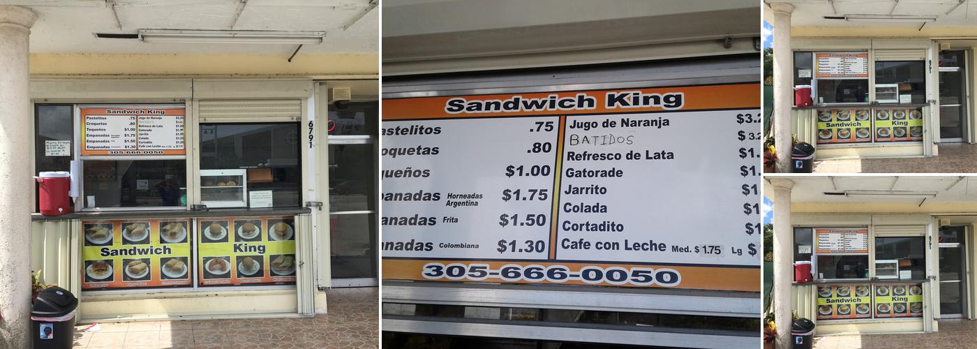 Sandwich King Menu