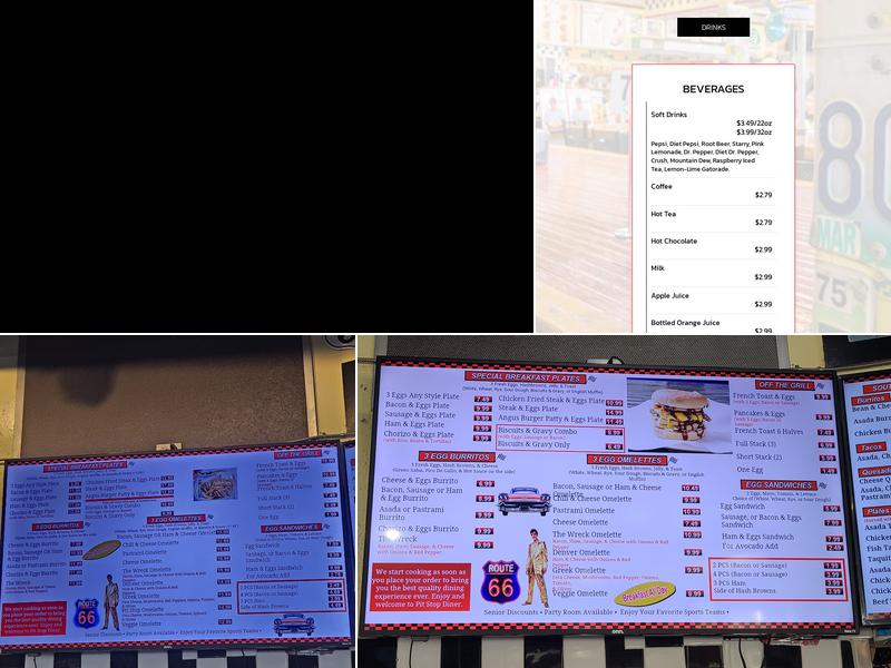 Pit Stop Diner Menu
