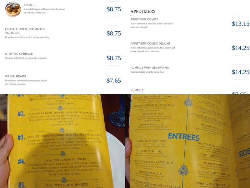 Maroosh Menu
