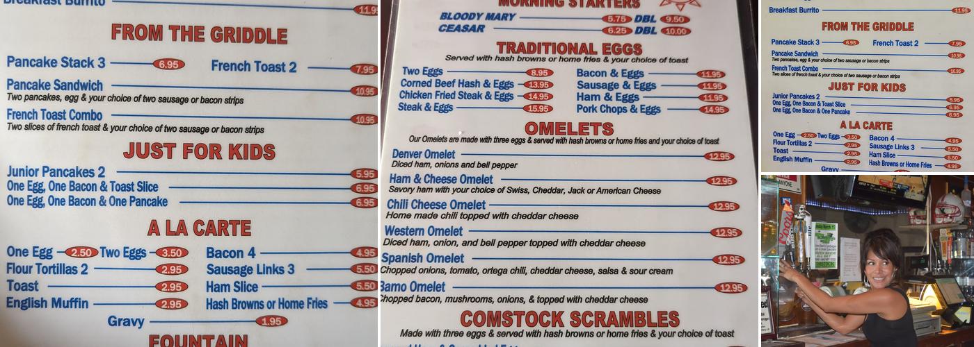 Comstock Bar & Grill Menu