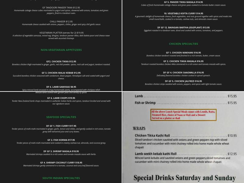 Mint Leaf Menu