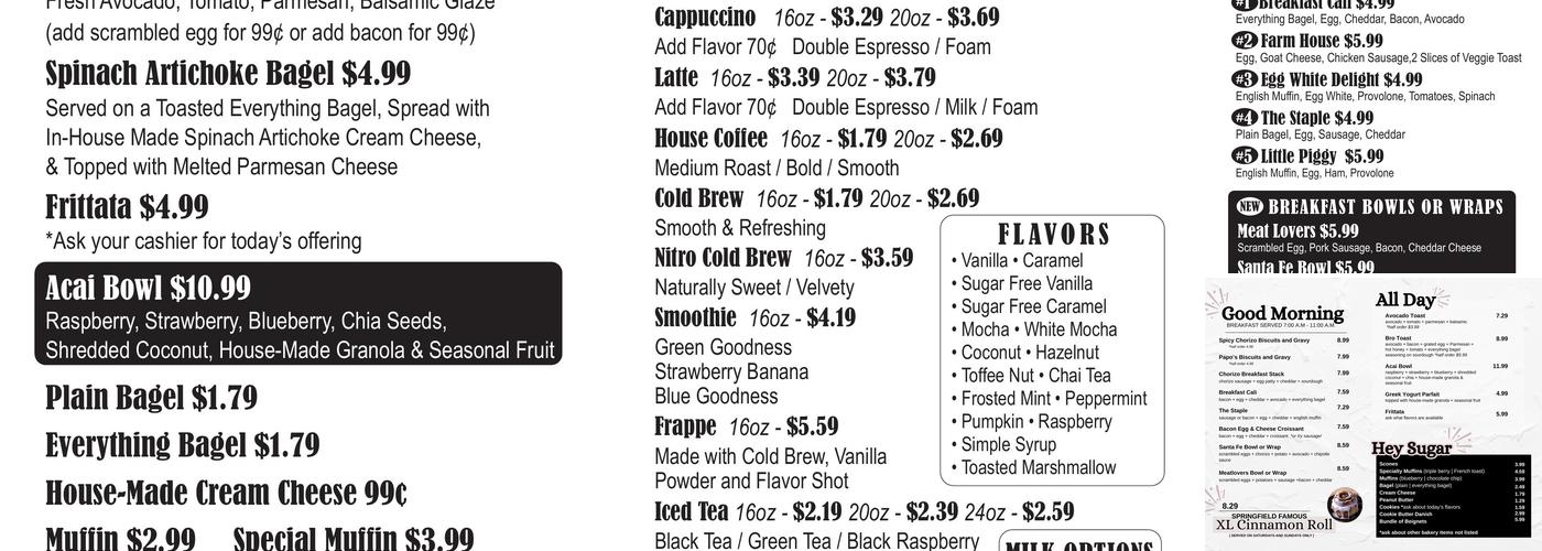 Papo's Cafe Menu