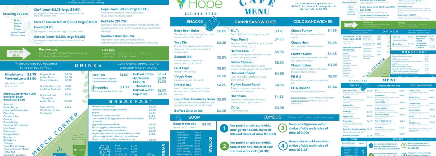 Hope Cafe Menu