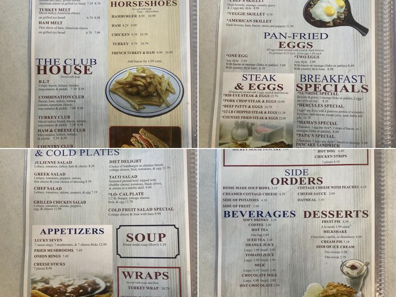 Toni's Cafe Menu